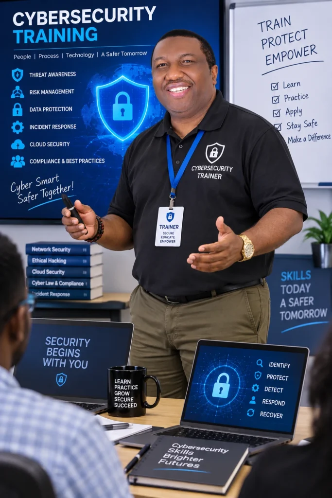 Charles W. Howard teaching a cybersecurity training class