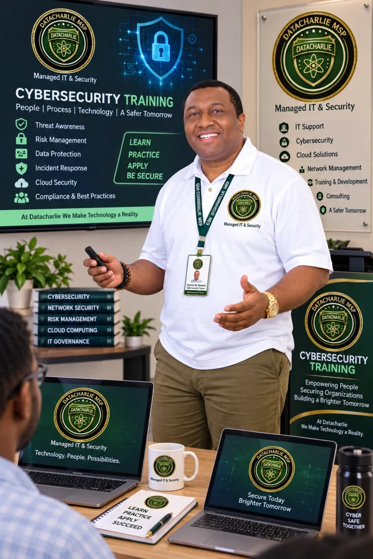 Charles W. Howard leading a Datacharlie MSP cybersecurity training
