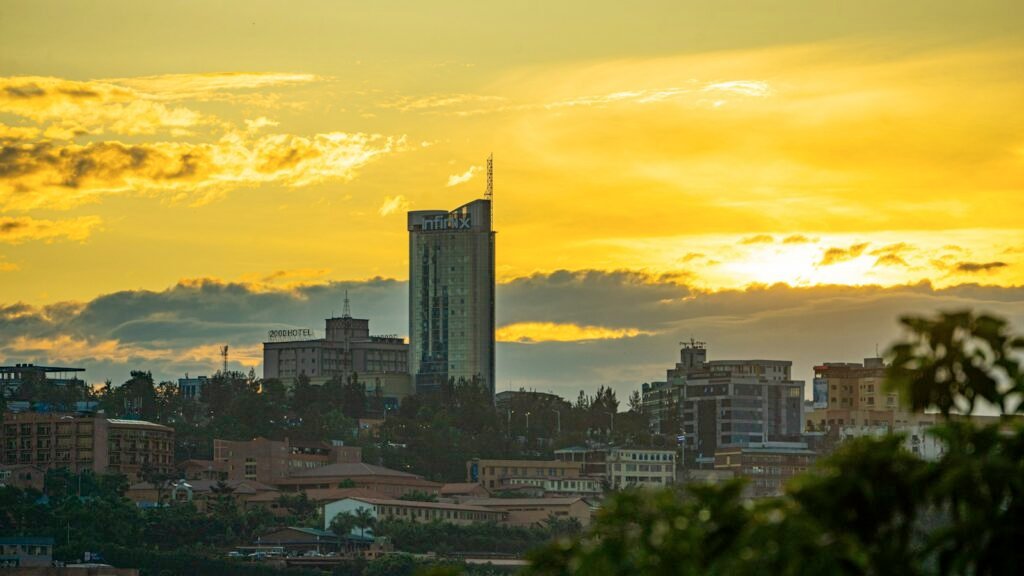 Kigali city at sunset, Rwanda